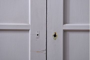 昭和レトロ 太い框組みの大きなガラス戸　2枚セット(引き戸)