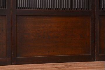 アンティーク 味わい深い　裏障子付き幅せま格子戸4枚セット(引き戸)