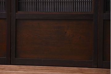 アンティーク 味わい深い　裏障子付き幅せま格子戸4枚セット(引き戸)