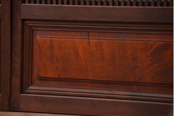 古民具・骨董 腰板欅材の上質な裏障子付き幅せま格子戸　4枚セット