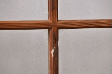 アンティーク　古い木味とペンキのはげたガラス戸4枚セット(窓)