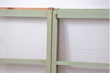 アンティーク　古い木味とペンキのはげたガラス戸4枚セット(窓)