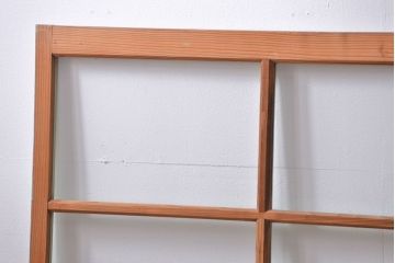 アンティーク 古い木味とペンキのはげたガラス窓　2枚セット(ガラス戸、引き戸)