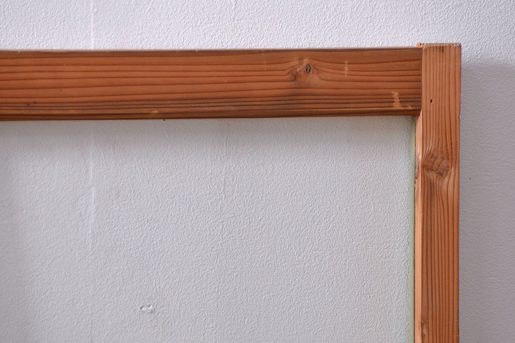 アンティーク 古い木味とペンキのはげたガラス窓　2枚セット(ガラス戸、引き戸)