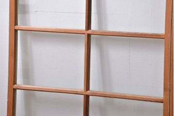 アンティーク 古い木味とペンキのはげたガラス窓　2枚セット(ガラス戸、引き戸)