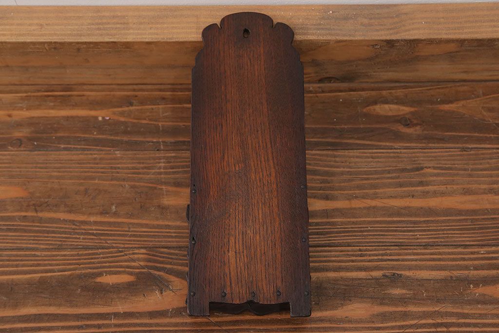 アンティーク雑貨　アンティーク 珍品!古い木の彫刻入り状差し(カードケース、図書館、図書室)