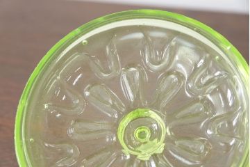 アンティーク雑貨　大正〜昭和初期!　ウランガラスキャンディーポット
