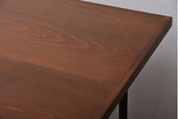 ラフジュ工房オリジナル　古材天板のシンプルなペイント鉄脚ダイニングテーブル