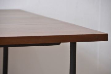ラフジュ工房オリジナル　古材天板のシンプルなペイント鉄脚ダイニングテーブル