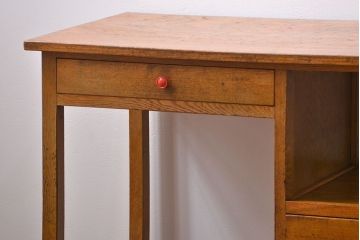 レトロ家具　昭和レトロ かわいいデザインの小さな片袖机(テーブル、デスク、在宅ワーク、在宅用)