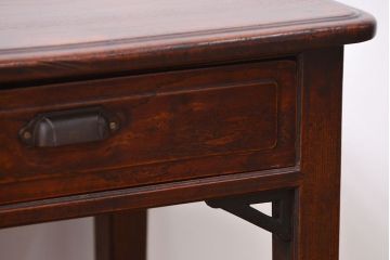 アンティーク家具　アンティーク 古い木の上質な引き出し付きサイドテーブル(机)