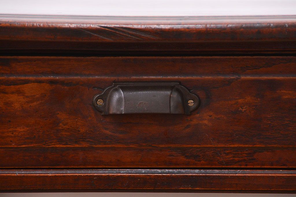 アンティーク家具　アンティーク 古い木の上質な引き出し付きサイドテーブル(机)