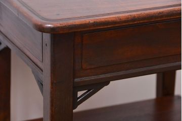 アンティーク家具　アンティーク 古い木の上質な引き出し付きサイドテーブル(机)
