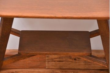 アンティーク雑貨　アンティーク 古いナラ材のレトロなサイドテーブル(センターテーブル)