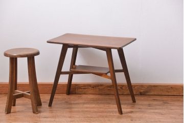 アンティーク雑貨　アンティーク 古いナラ材のレトロなサイドテーブル(センターテーブル)