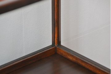 アンティーク家具　和製アンティーク　珍品　欅材を使用した古い時計屋のガラス枠付き修理用作業台(机・テーブル)