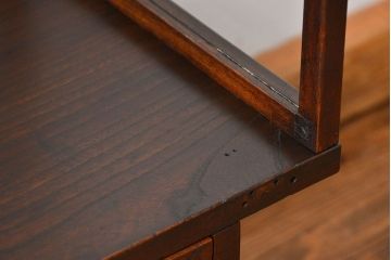 アンティーク家具　和製アンティーク　珍品　欅材を使用した古い時計屋のガラス枠付き修理用作業台(机・テーブル)
