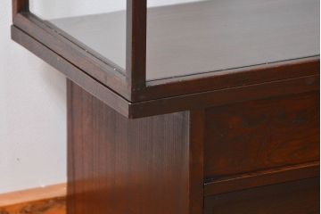 アンティーク家具　和製アンティーク　珍品　欅材を使用した古い時計屋のガラス枠付き修理用作業台(机・テーブル)