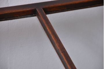 アンティーク家具　和製アンティーク　珍品　欅材を使用した古い時計屋のガラス枠付き修理用作業台(机・テーブル)