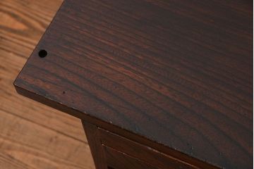 アンティーク家具　和製アンティーク　珍品　欅材を使用した古い時計屋のガラス枠付き修理用作業台(机・テーブル)