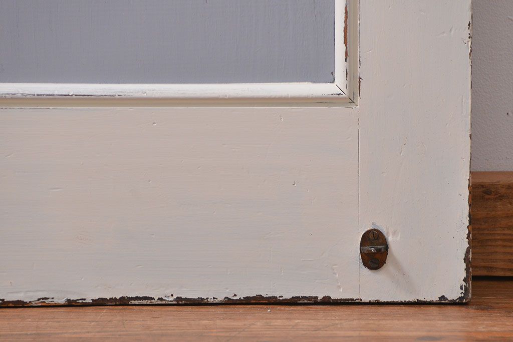 アンティークペイント　 カーテンレール付きのドア (扉)