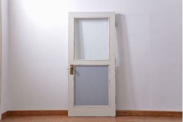 アンティークペイント　 カーテンレール付きのドア (扉)