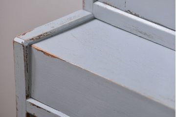 アンティーク家具　アンティークペイント　かわいい二段重ね食器棚(カップボード、収納棚)