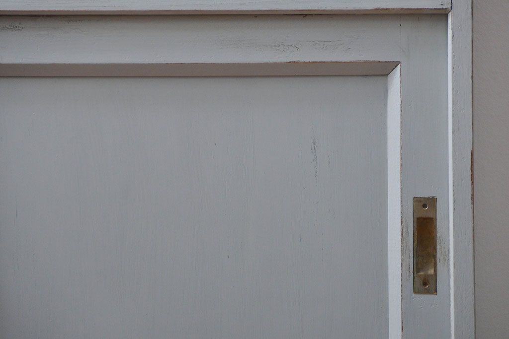 アンティーク家具　アンティークペイント　かわいい二段重ね食器棚(カップボード、収納棚)