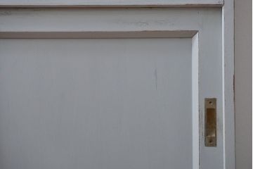 アンティーク家具　アンティークペイント　かわいい二段重ね食器棚(カップボード、収納棚)