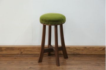 アンティーク家具　アンティーク かわいい丸スツール(椅子、イス)