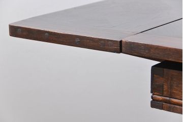 アンティーク家具　フランスアンティーク 寄木細工天板!ドローリーフテーブル(エクステンションテーブル)