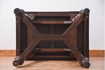 アンティーク家具　フランスアンティーク 寄木細工天板!ドローリーフテーブル(エクステンションテーブル)