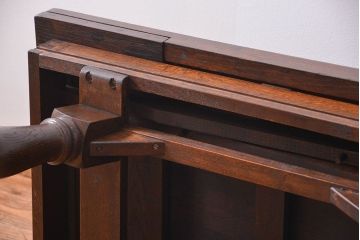 アンティーク家具　フランスアンティーク 寄木細工天板!ドローリーフテーブル(エクステンションテーブル)
