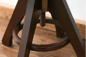 アンティーク家具　アンティーク 古いブナ材の上質な回転スツール(回転イス、回転椅子)