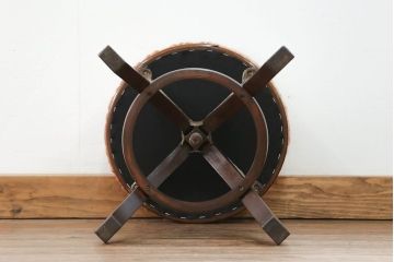 アンティーク家具　アンティーク 古いブナ材の上質な回転スツール(回転イス、回転椅子)