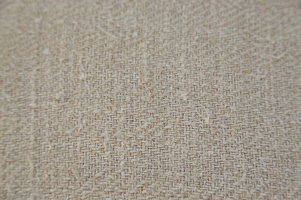 レトロ家具　昭和レトロ アンティークリネン座面のチェア(1)(椅子、イス)