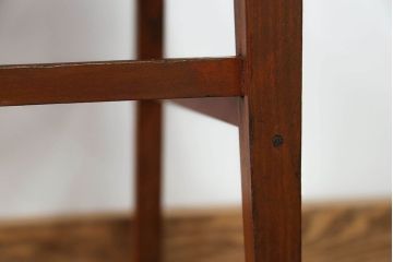 レトロ家具　昭和レトロ アンティークリネン座面のチェア(1)(椅子、イス)