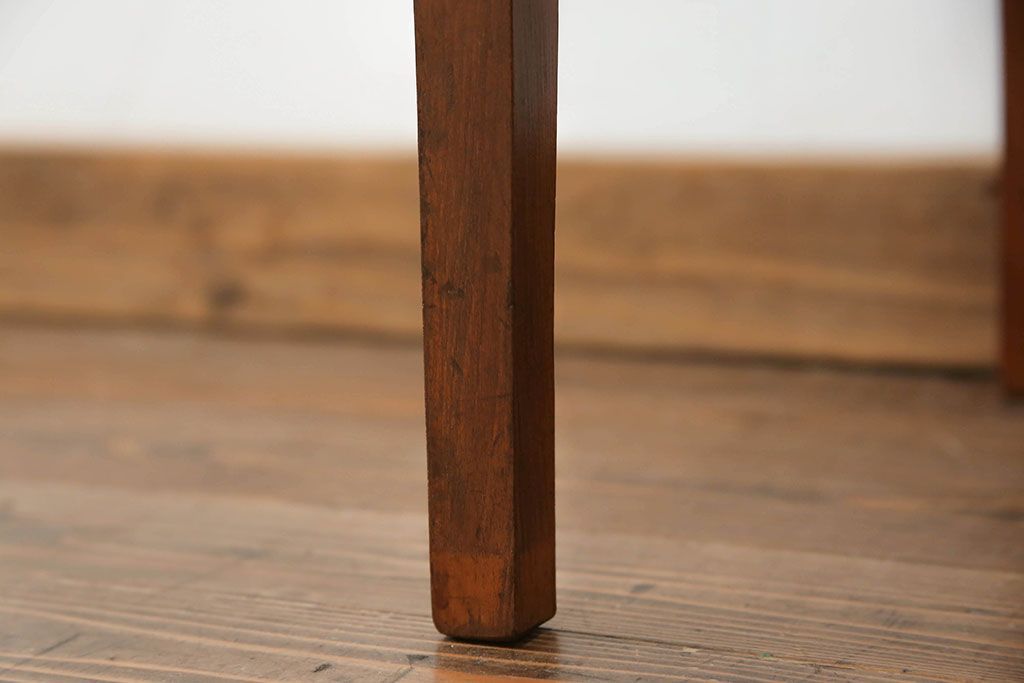 レトロ家具　昭和レトロ アンティークリネン座面のチェア(1)(椅子、イス)