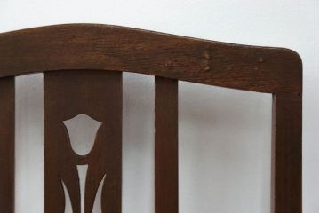 レトロ家具　昭和レトロ アンティークリネン座面のチェア(2)(椅子、イス)