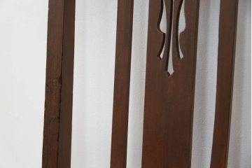 レトロ家具　昭和レトロ アンティークリネン座面のチェア(2)(椅子、イス)