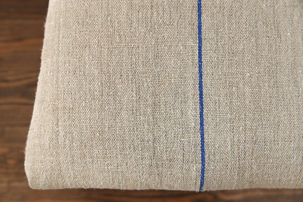 レトロ家具　昭和レトロ アンティークリネン座面のチェア(2)(椅子、イス)