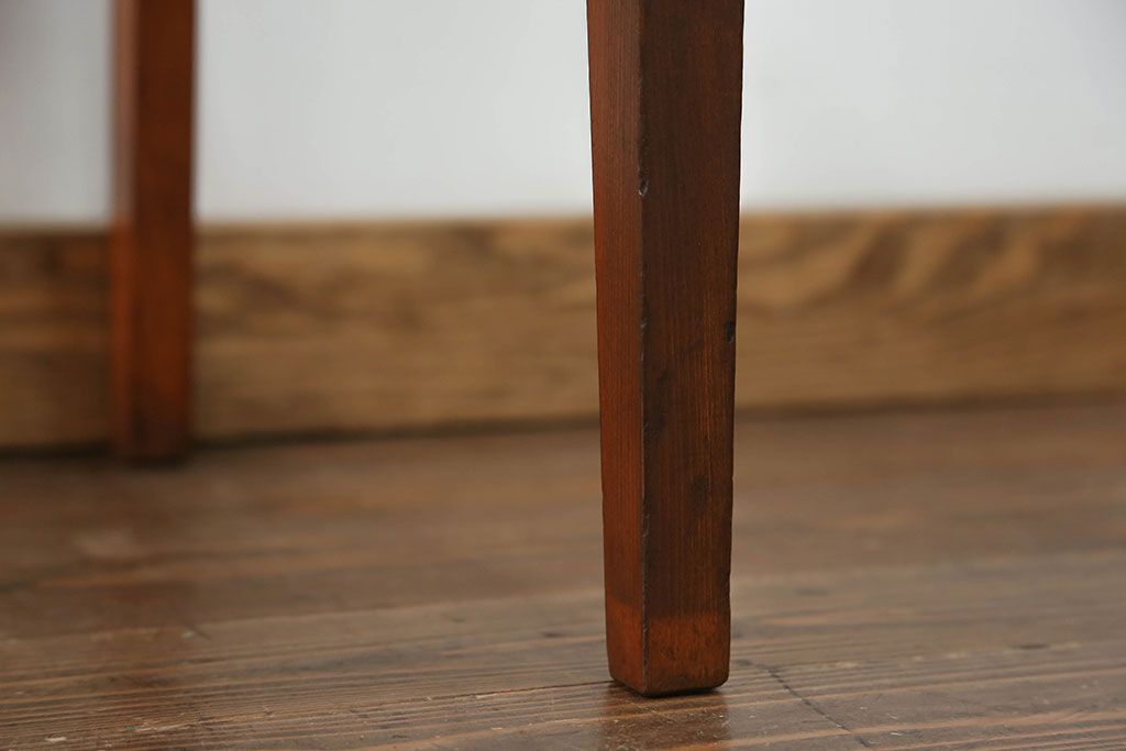 レトロ家具　昭和レトロ アンティークリネン座面のチェア(2)(椅子、イス)