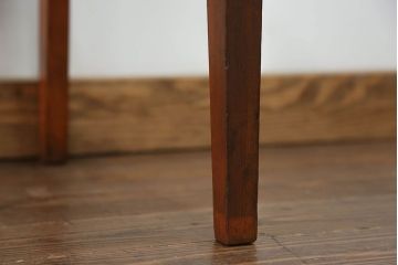 レトロ家具　昭和レトロ アンティークリネン座面のチェア(2)(椅子、イス)