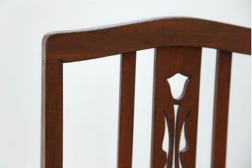 レトロ家具　昭和レトロ アンティークリネン座面のチェア(2)(椅子、イス)