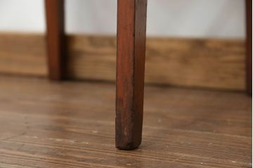 レトロ家具　昭和レトロ アンティークリネン座面のチェア(2)(椅子、イス)