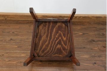 レトロ家具　昭和レトロ アンティークリネン座面のチェア(2)(椅子、イス)