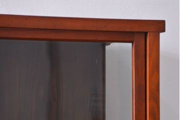 アンティーク家具　アンティーク 三面ガラスの美しい二段重ね収納棚(ガラスケース、ショーケース、飾り棚)