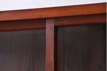 アンティーク家具　アンティーク 三面ガラスの美しい二段重ね収納棚(ガラスケース、ショーケース、飾り棚)