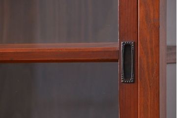 アンティーク家具　アンティーク 三面ガラスの美しい二段重ね収納棚(ガラスケース、ショーケース、飾り棚)