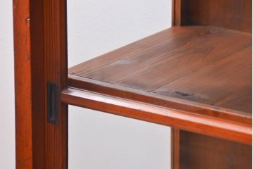 アンティーク家具　アンティーク 三面ガラスの美しい二段重ね収納棚(ガラスケース、ショーケース、飾り棚)